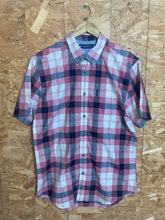 Vintage Ben Sherman pink grey tablecloth check short sleeve Mod skinhead retro punk shirt size medium